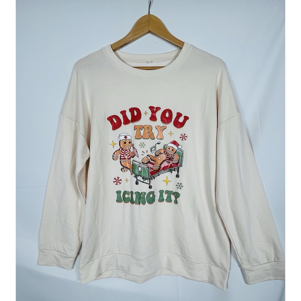 Funny Nurse Christmas Shirt Sweater - Have You Tried Icing It Gingerbread Nurse